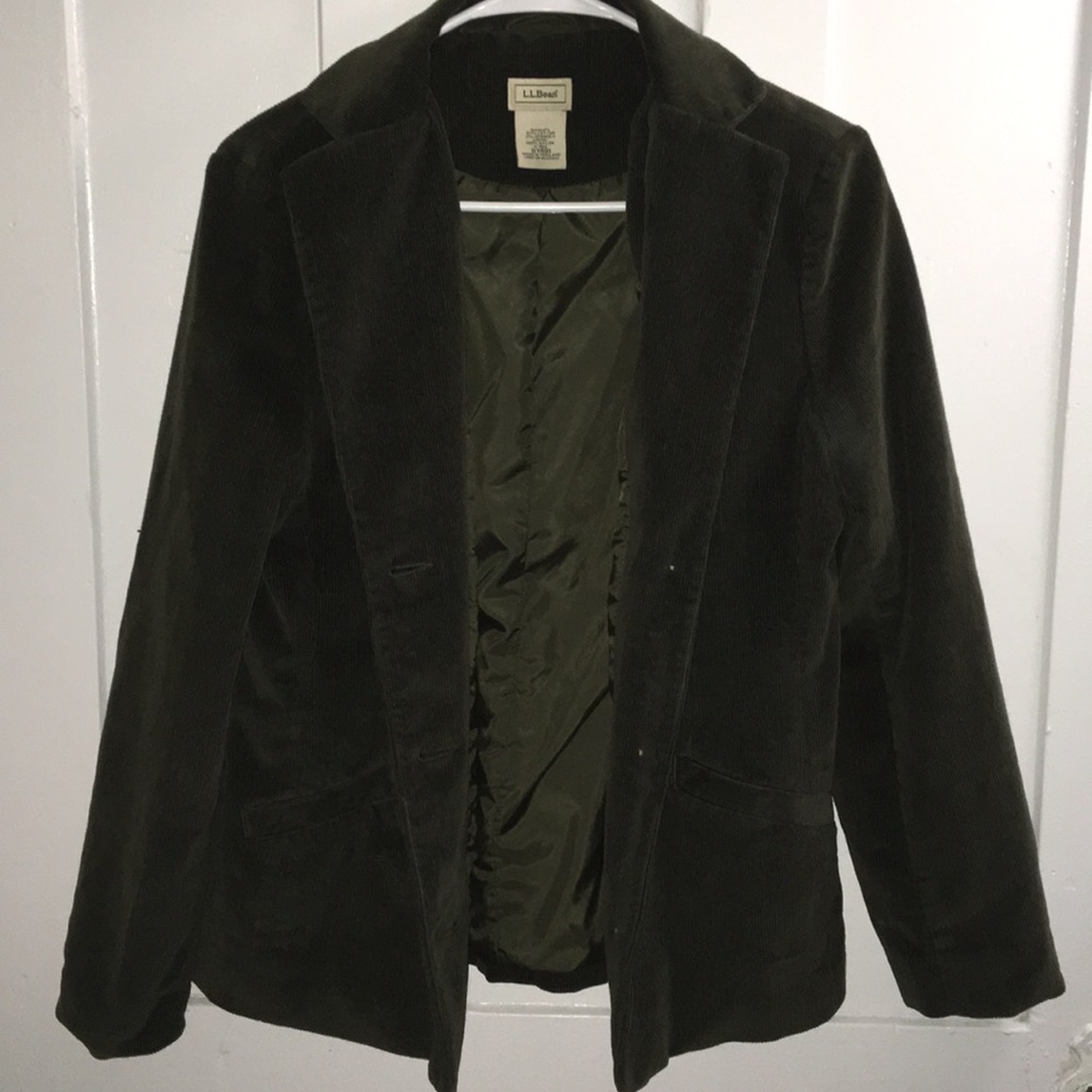 L.L.Bean Dark Green Corduroy Blazer